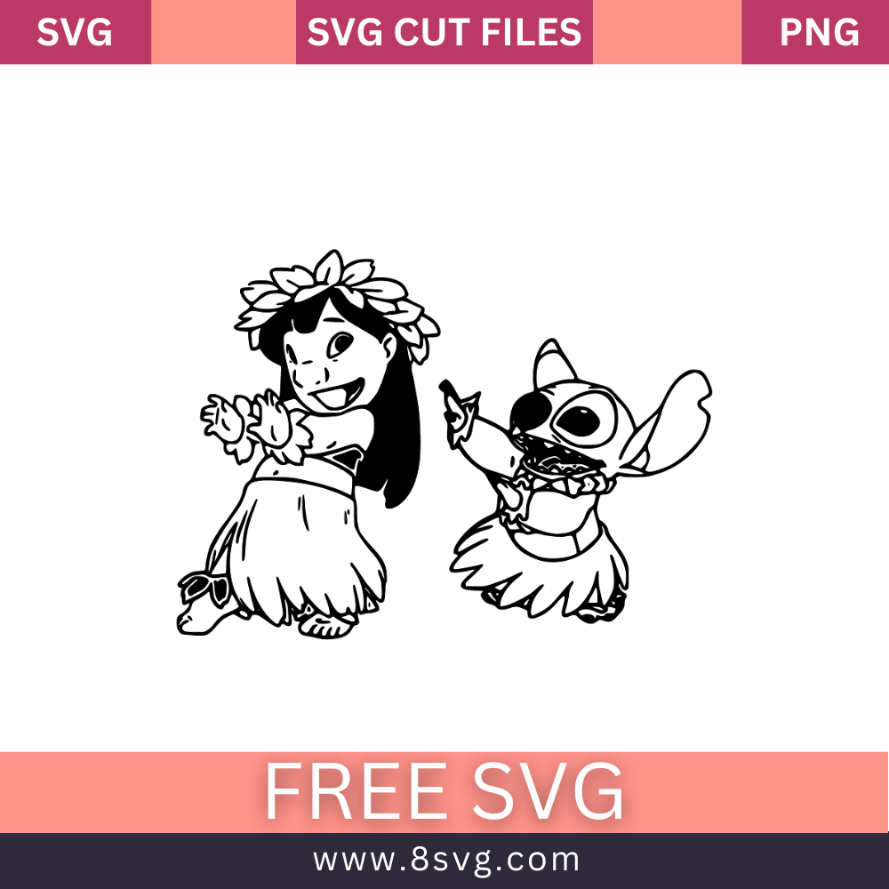 Lilo and Stitch Dancing Svg Free Cut File For Cricut SVG for Cricut