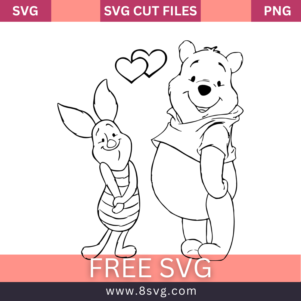 Winnie The Pooh and Piglet SVG Free cut file Download
