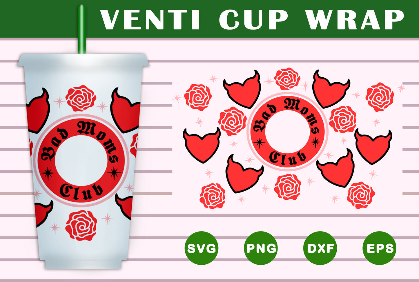 Bad Moms Club Venti Cup Wrap SVG Free And Png Download- 8SVG