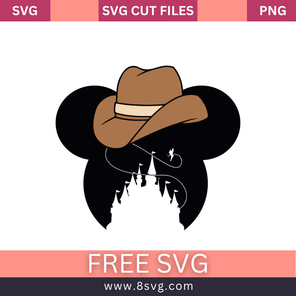 Cowboy Mickey Disneyland SVG Free Cut File for Cricut- 8SVG