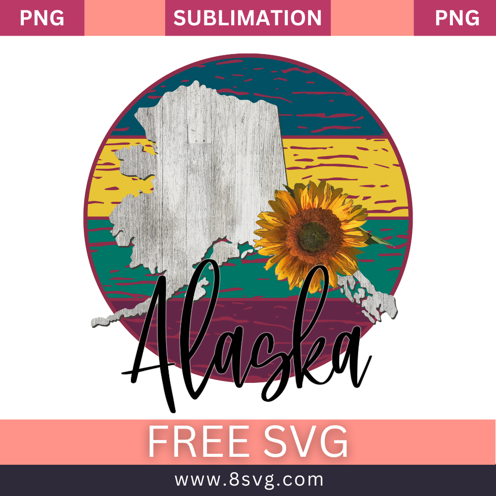 Sunflower State ALASKA Sublimation Free PNG Download