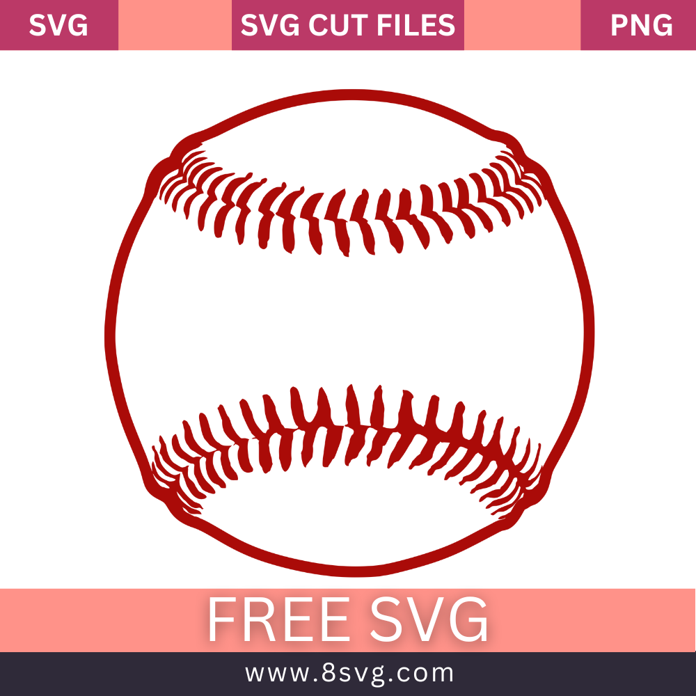 Red Baseball Outlines Laces Svg Free Cut File Download