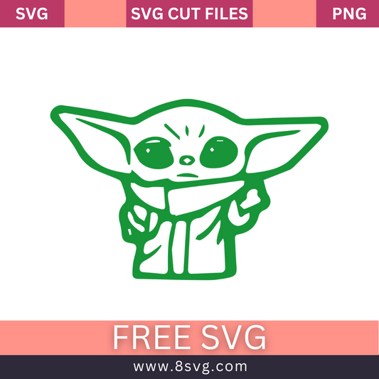 Green Baby Yoda SVG Free Cut File for Cricut