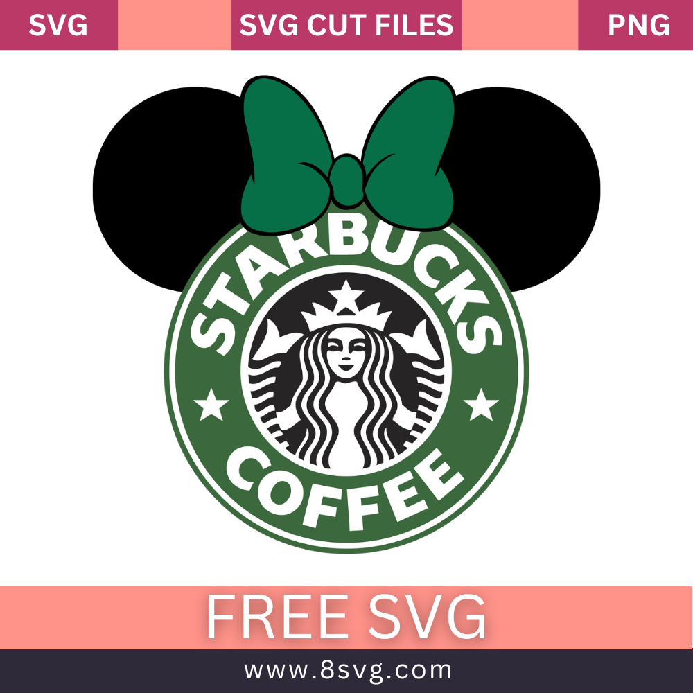 Disney Minnie Mouse Starbucks Coffee SVG Free Cut File