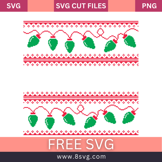 Knitted seamless pattern with ornament for Christmas winter red and green sweater SVG Free Png Download