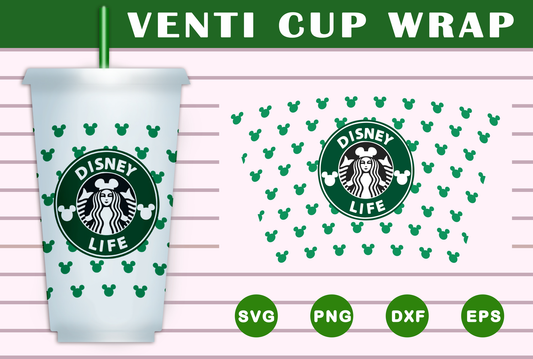Disney life Wrap Starbucks SVG Free And Png Download