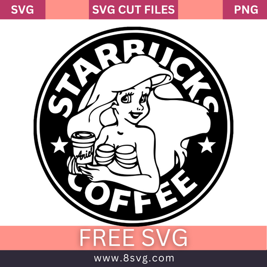 Disney Princess Ariel Starbucks Svg Free Cut File Download