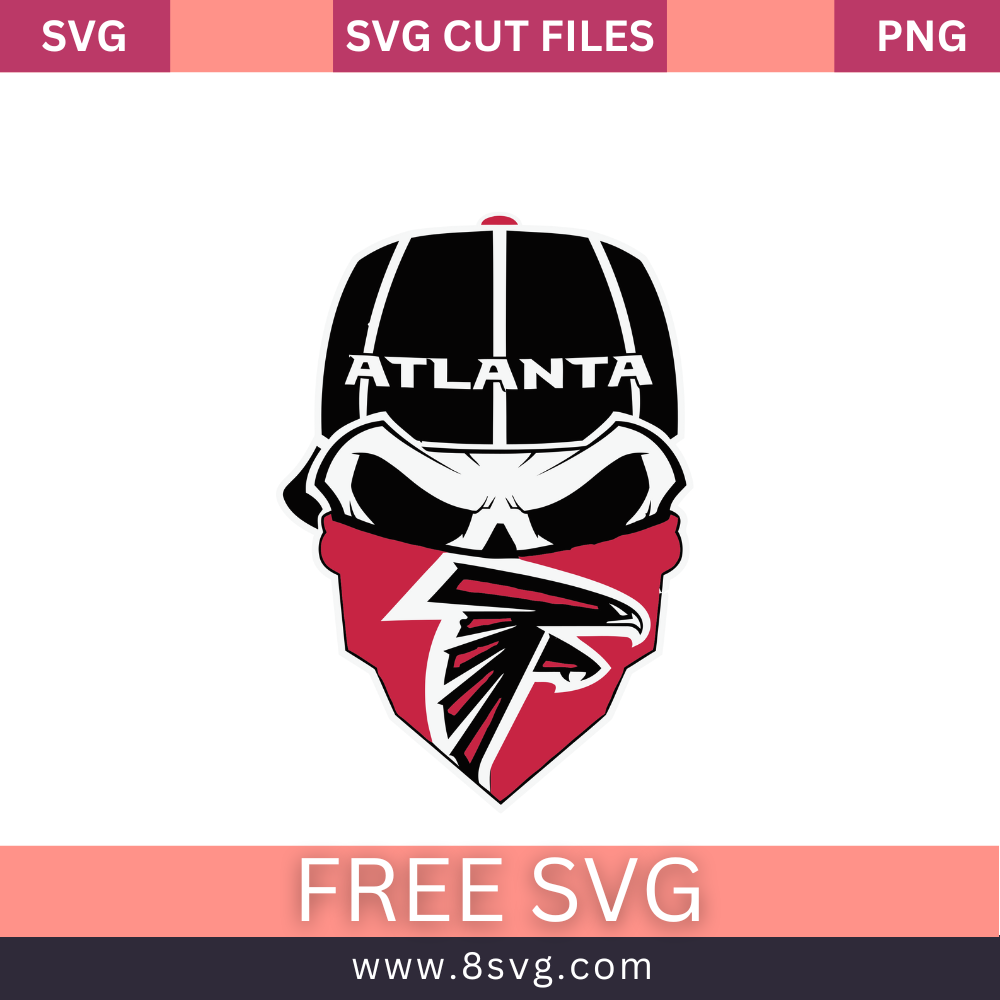 Atlanta Falcons Skull SVG Free Cut File for Cricut