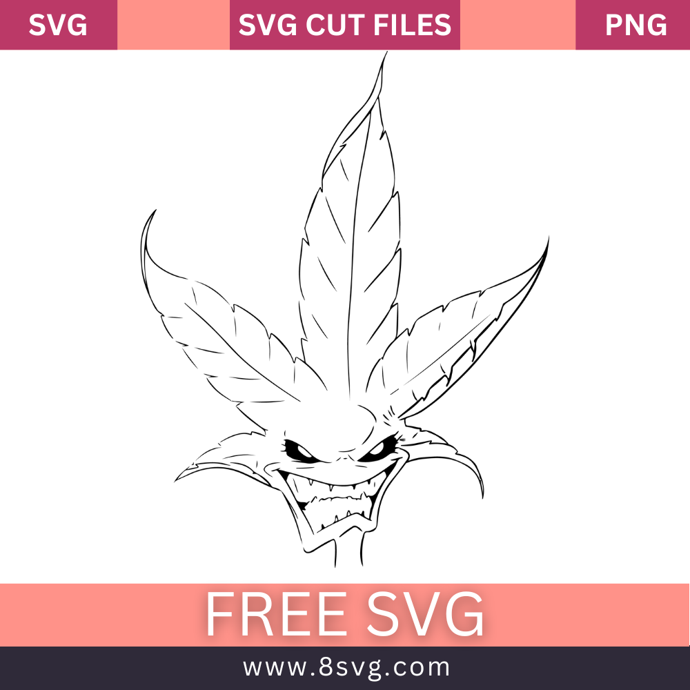 Wicked Stoner 420 Outline Svg Free Cut File