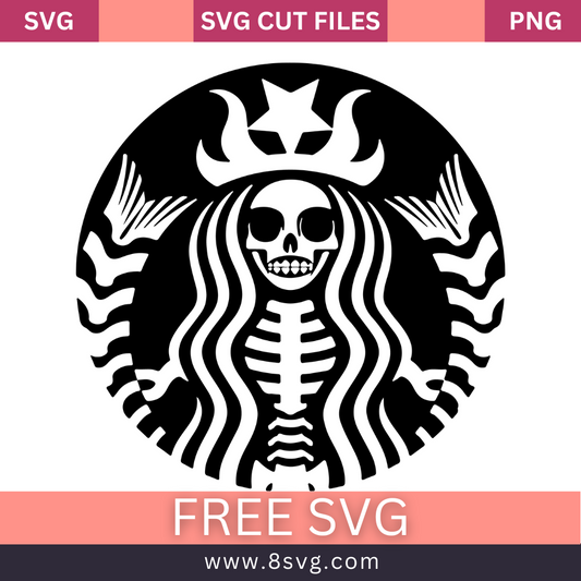 Disney Princess Visarn Skeleton Mermaid Starbucks Svg Free Cut File