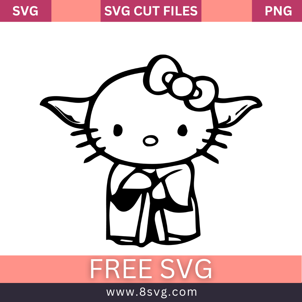 Yoda Hello Kitty SVG Free Cut File for Cricut