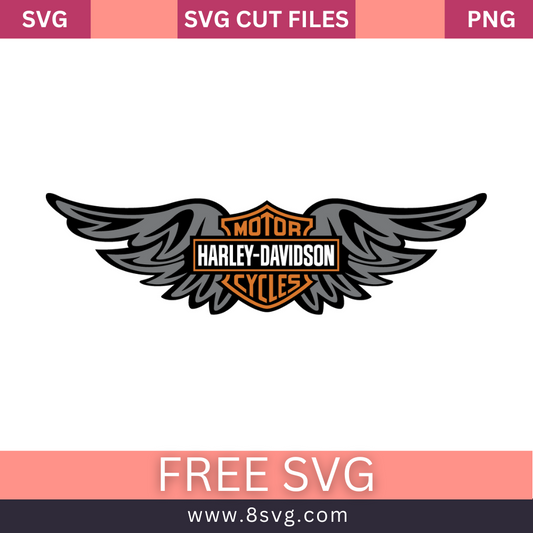 Harley-Davidson Decal Orange Bar & Shield Logo SVG Free Cut File