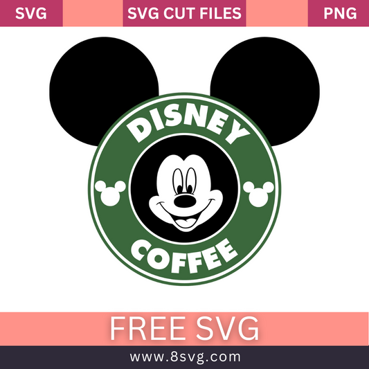 Disney Mickey Mouse Starbucks Coffee SVG Free Cut File