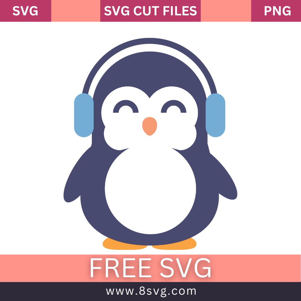 Little Cute penguin monogram christmas SVG Free And Png Download