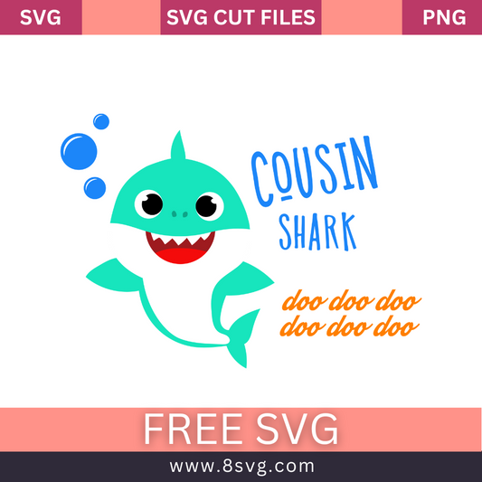 Cousin shark boy Svg Free Cut File For Cricut