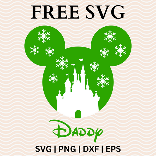 Daddy Disney Castle Christmas SVG Free File For Cricut