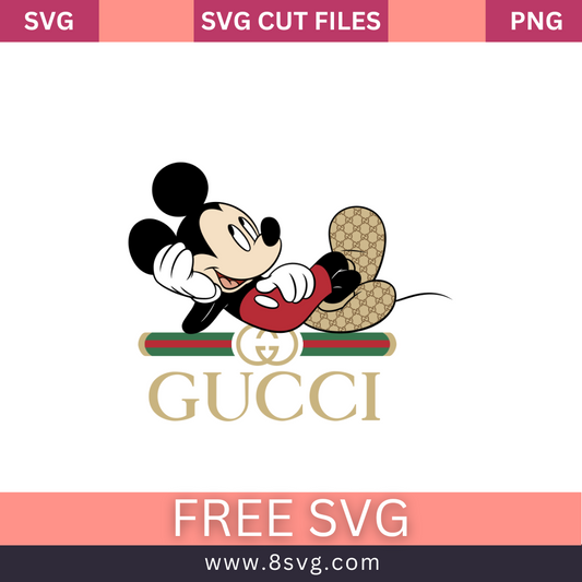 Funny Mickey Luxury Brand Gucci SVG Free Cut File for Cricut