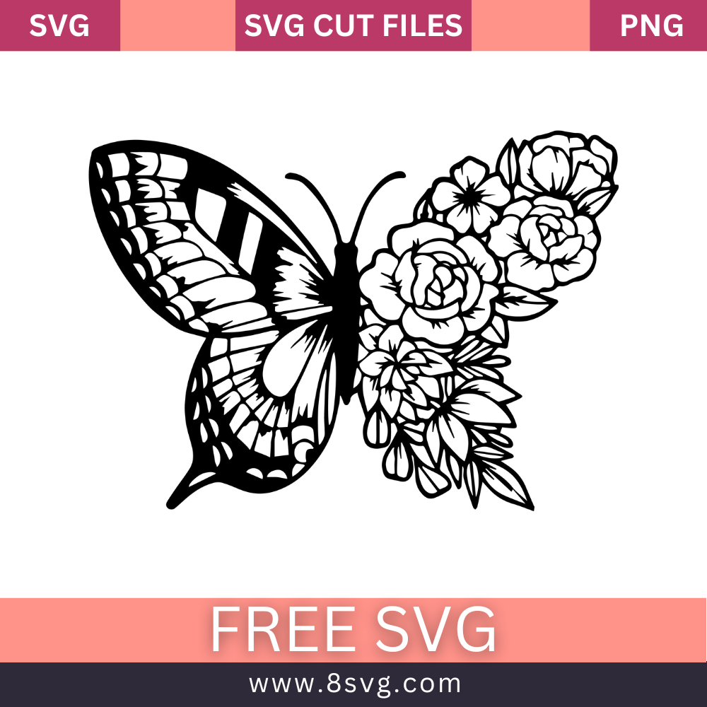 Floral Butterfly Svg - Free Download for Cricut & Cutting Machines