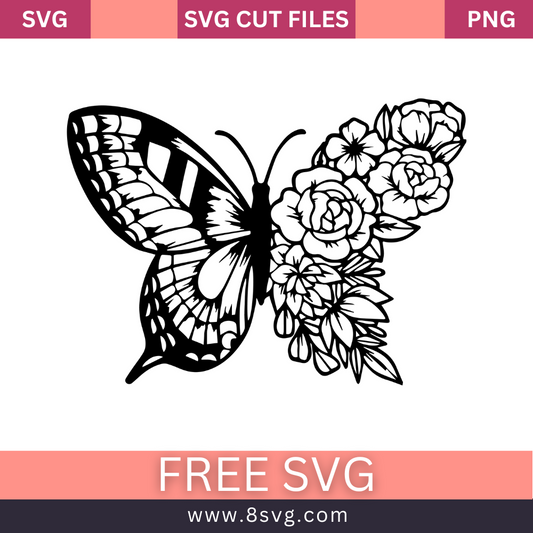 Floral Butterfly Svg - Free Download for Cricut & Cutting Machines
