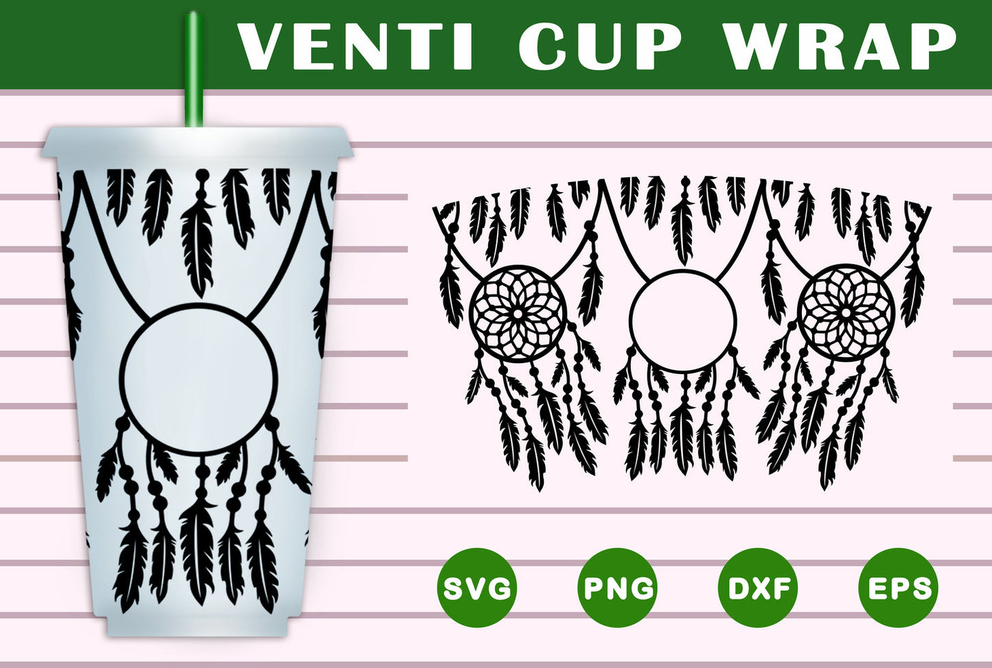 Boho Dreamcatcher Tumbler Wrap SVG Free And Png Download- 8SVG