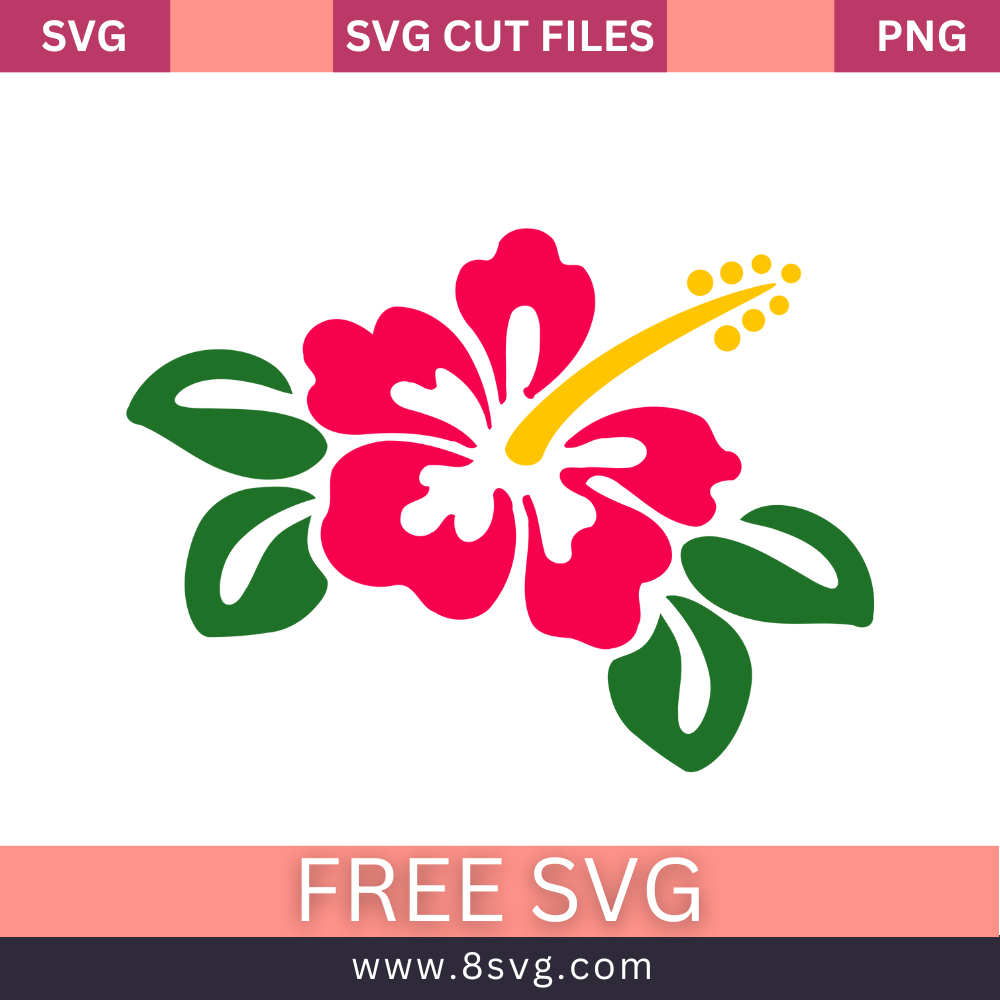 Hawaiian Flower SVG, Hibiscus Flower SVG, PNG, DXF, EPS, Cut Files For  Cricut And Silhouette