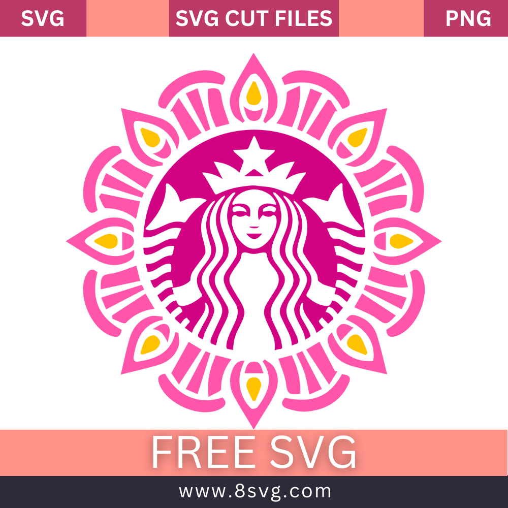 Disney Princess Pink Princess Starbucks Logo Svg Free Cut File