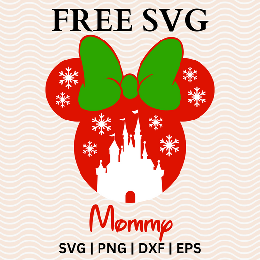 Mommy Disney Castle Christmas SVG Free File For Cricut