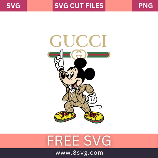 Gucci Mickey Mouse Logo Svg Free Cut File For Cricut