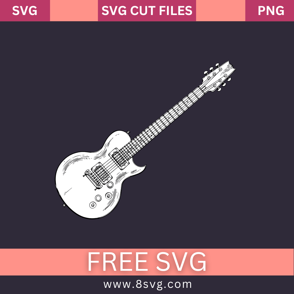 Guitar SVG Free Cut File for Cricut Download