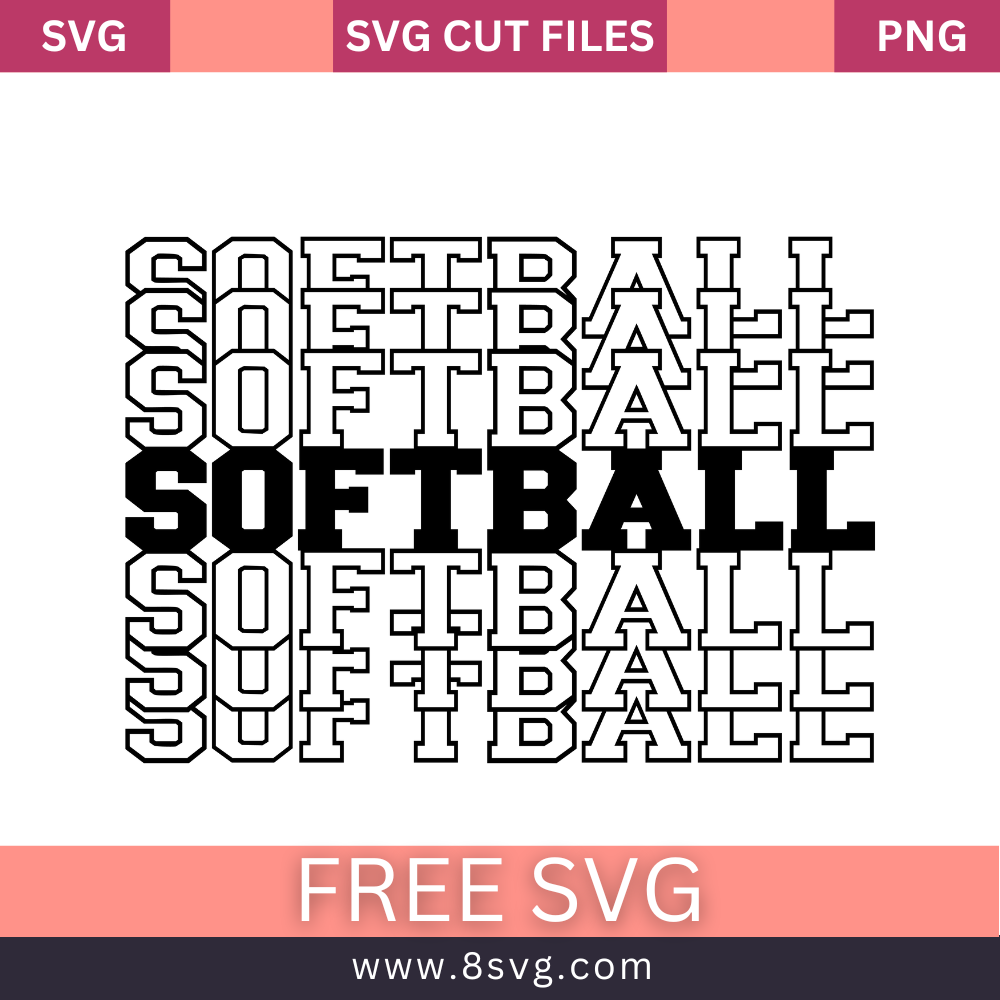 Softball Design SVG Free And Png Download