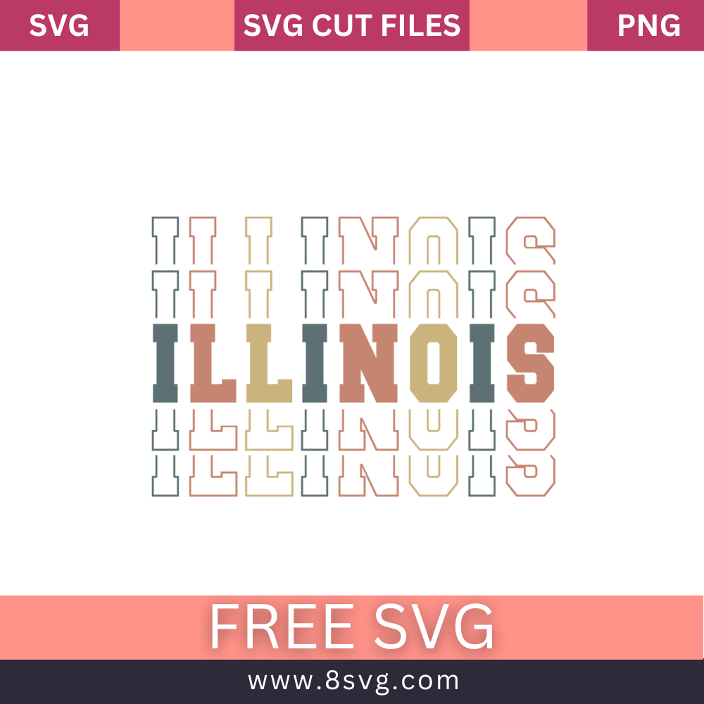 Illinois State SVG Free Png Download File For Cricut-8SVG