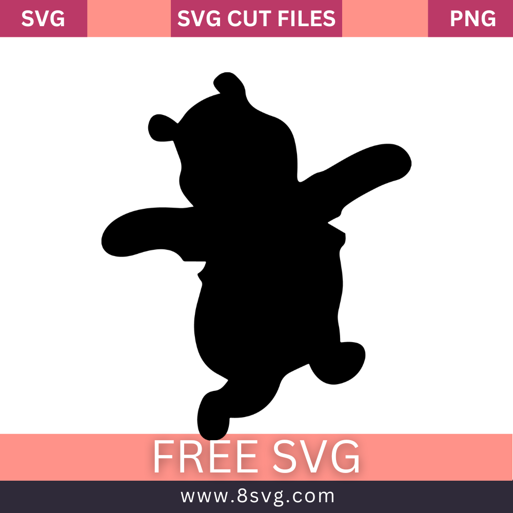 Cricut Winnie The Pooh silhouette SVG Free cut file Download- 8SVG