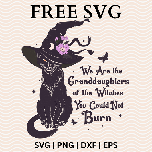 Cat Witch Quote SVG Free File and PNG For Cricut & Silhouette