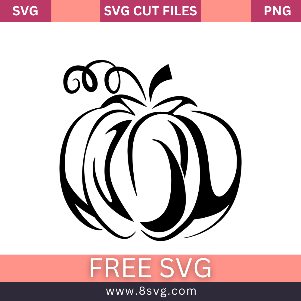 Pumpkin Outline Halloween SVG Free Cut File