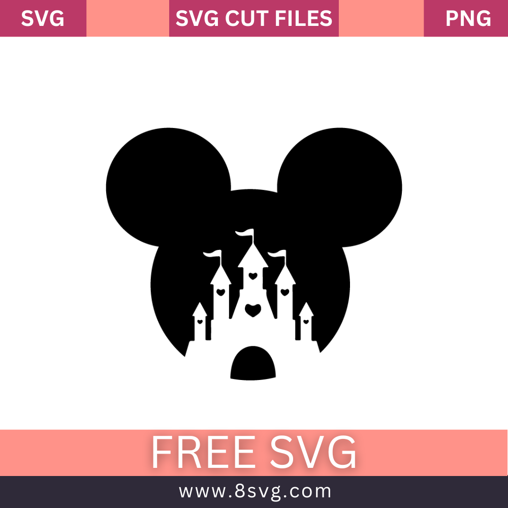 Mickey And Castle Disney Svg Free Cut File For Cricut 8svg 