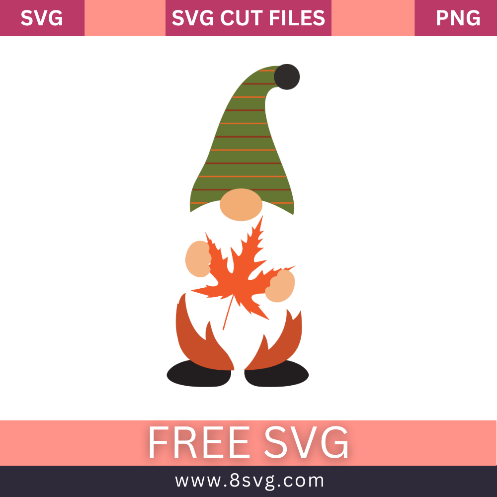 Fall Gnome Svg Free Cut File For Cricut- 8SVG