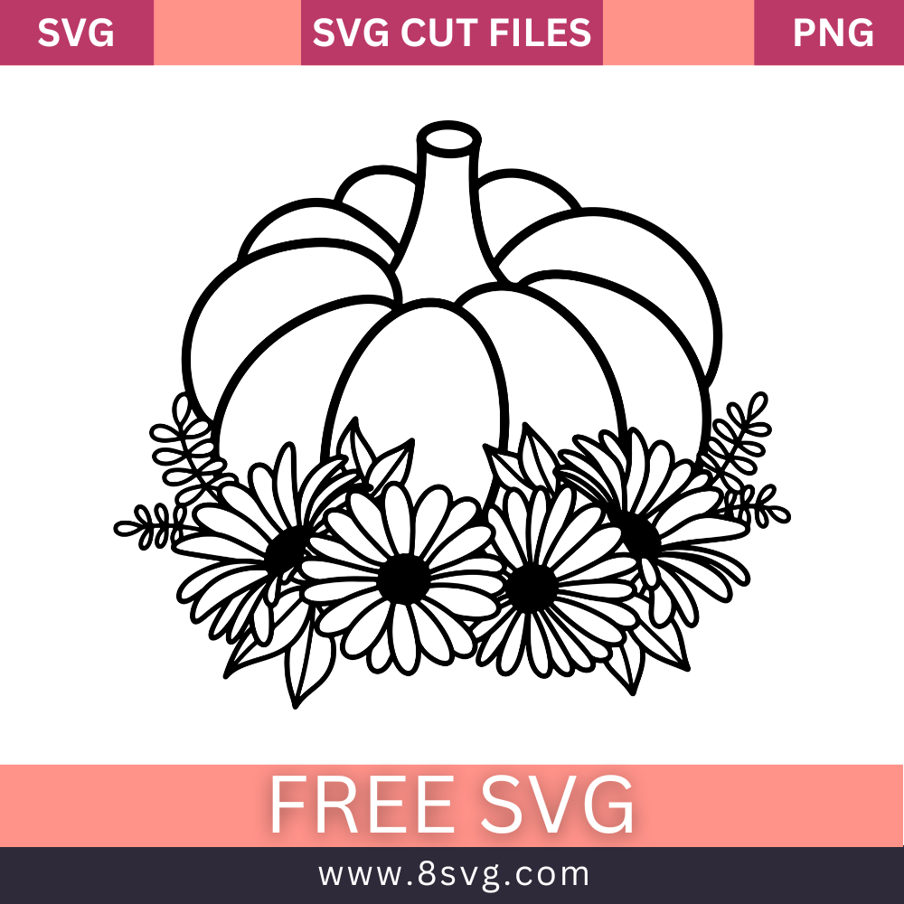Floral pumpkin pumpkin Svg Free Cut File For Cricut