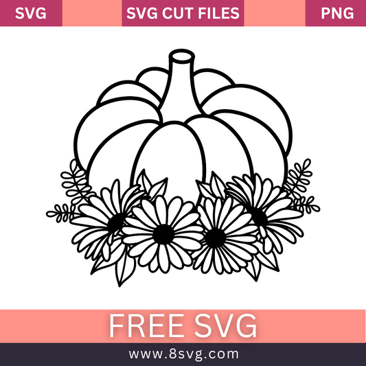 Floral pumpkin pumpkin Svg Free Cut File For Cricut
