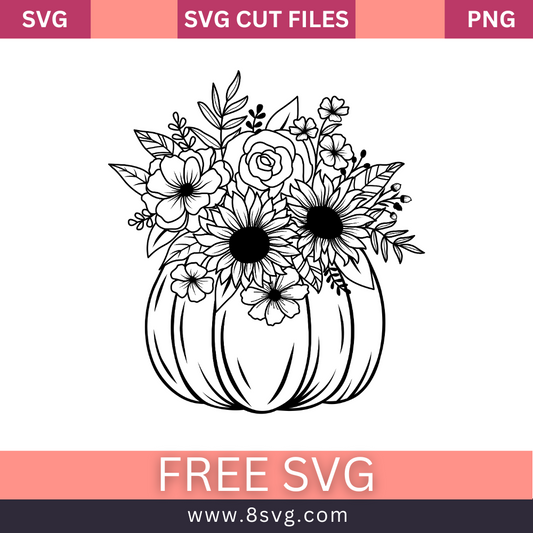 Flower Pumpkin Fall Svg Free Cut File For Cricut