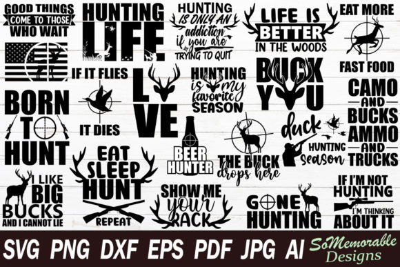 +55 hunting svg bundle- 8SVG