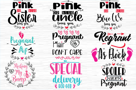 Pregnancy Announcement SVG Bundle