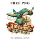Whimsical Adventure Takes Flight Airplane Clipart PNG
