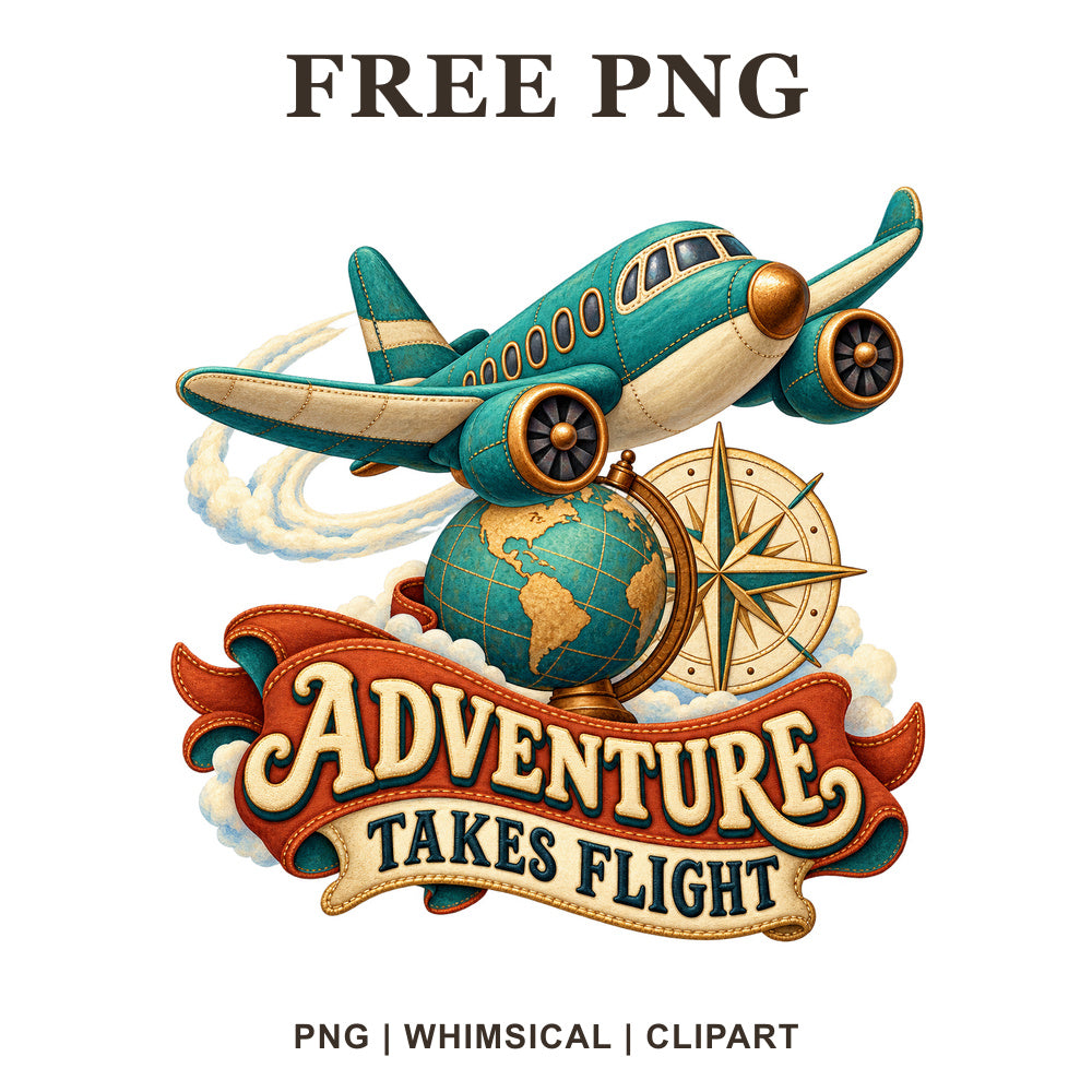 Whimsical Adventure Takes Flight Airplane Clipart PNG