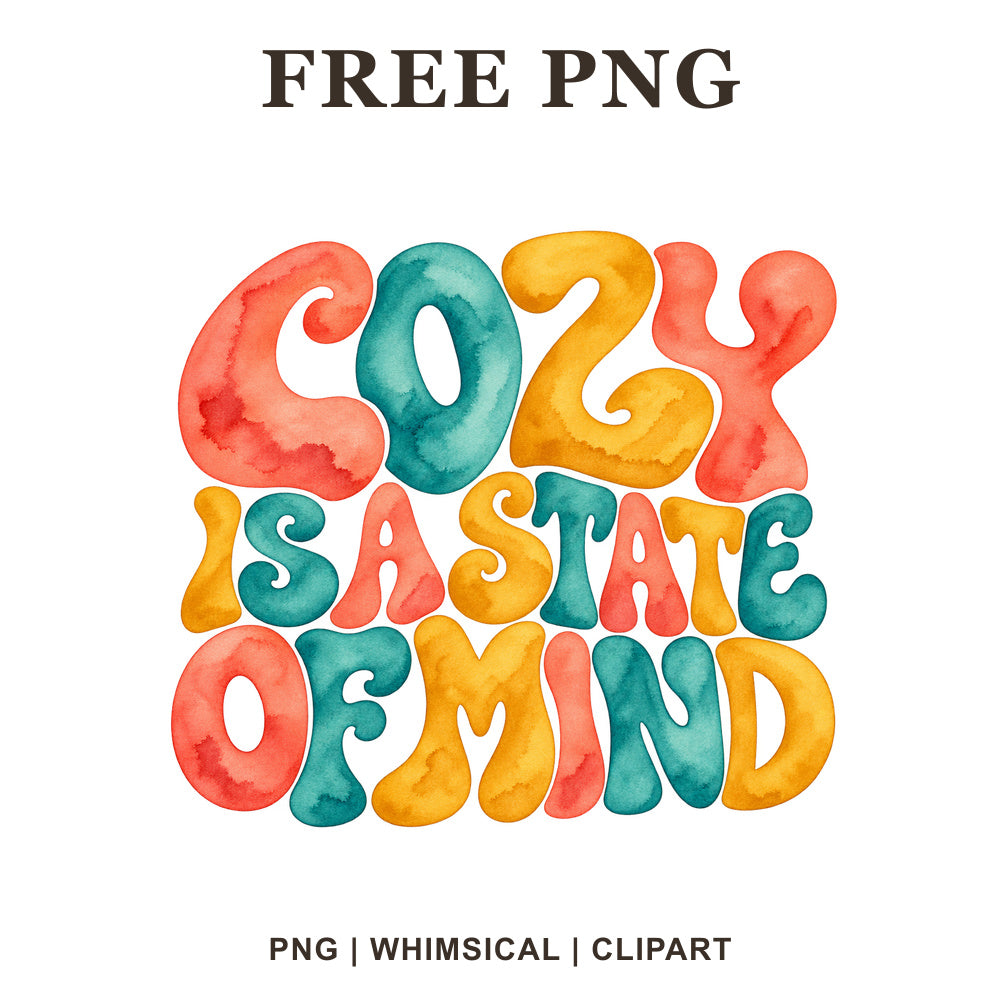 Whimsical Cozy Season Winter Quote Clipart PNG