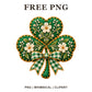 Whimsical Embroidered Shamrock St Patricks Day Clipart PNG