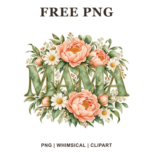 Whimsical Mama Peonies Mama Clipart PNG