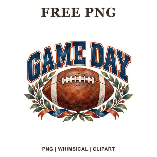 Whimsical Vintage Game Day Football Clipart PNG