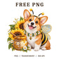 Corgi Bee Costume Sunflower Honey Jar PNG-8SVG