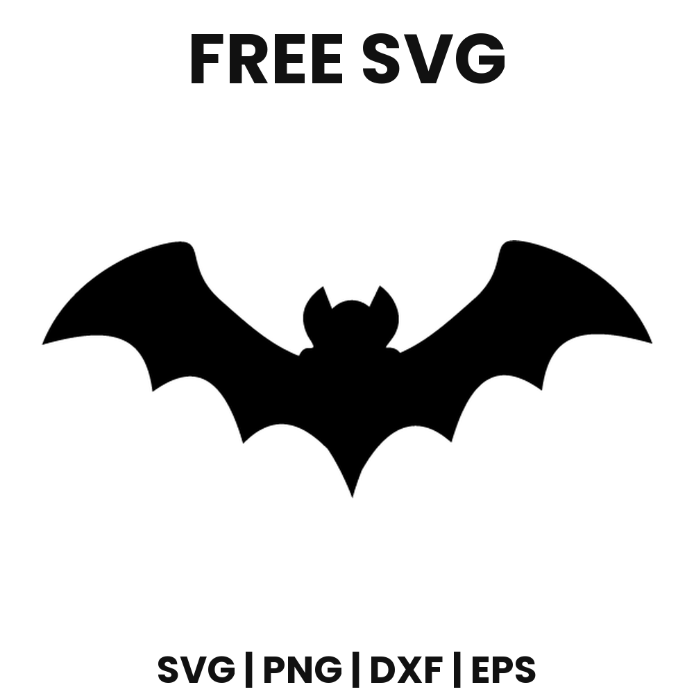 Gliding Bat SVG Free – Smooth Wing Halloween Bat Silhouette