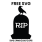 Crow Tombstone SVG Free – RIP Grave Silhouette Cut File